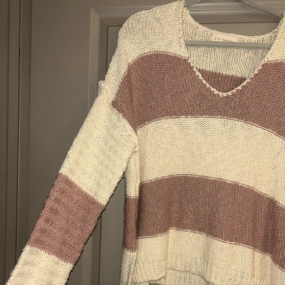 Cream and Brown stripped sweater - Picture 2 of 2
